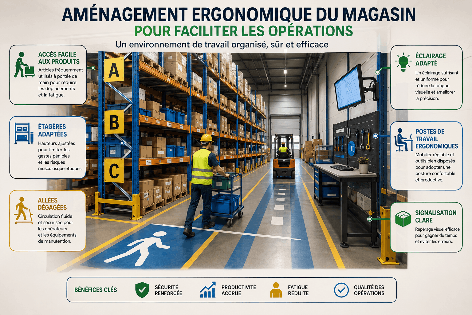 Aménagement Ergonomique du Magasin pour Faciliter les Opérations