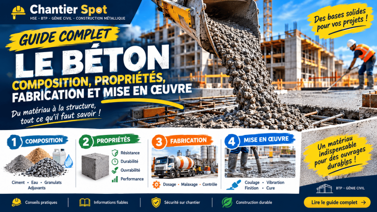 LE BÉTON : COMPOSITION, PROPRIÉTÉS, FABRICATION ET MISE EN ŒUVRE